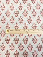 Load image into Gallery viewer, 1.5 Yard of F + P Thornham Fabric Cotton Linen Rusty Brown Ivory Floral Water &amp; Stain Resistant Upholstery Drapery Fabric WHS 3117
