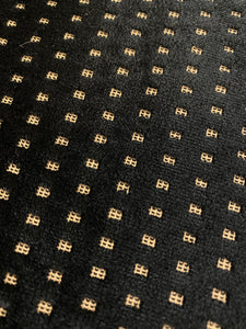 2.3 Yard Fabricut Studded Squares Black Gold Geometric Velvet Upholstery Fabric STA 3983