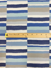 Load image into Gallery viewer, 2.5 Yard of Thibaut Carnivale InsideOut Navy Blue Taupe Grey White Abstract Geometric Upholstery Fabric WHS 3714