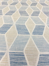 Load image into Gallery viewer, Kravet Canard River Teal Blue Beige Grey Abstract Geometric Water &amp; Stain Resistant Upholstery Fabric WHS 3345