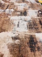 Load image into Gallery viewer, Taza Cafe Linen Blend  Brown Grey Cream Abstract Water &amp; Stain Resistant Upholstery Drapery Fabric STA 3050