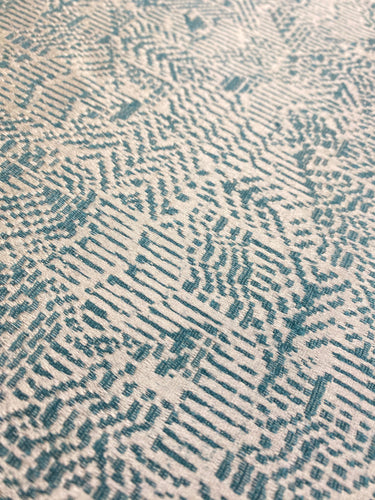 1.5 Yard of Pollack Fine China Jade Abstract Teal Green Beige Upholstery Fabric WHS 4075