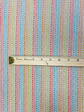 Load image into Gallery viewer, Designer Green Orange Turquoise Blue Red Stripe Water &amp; Stain Resistant Upholstery Fabric WHS 3472