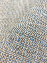 Load image into Gallery viewer, Heavy Duty Indoor Outdoor Beige Teal Herringbone MCM Mid Century Modern Tweed Water &amp; Stain Resistant Upholstery Fabric WHS 4103