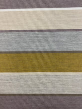 Load image into Gallery viewer, 1.5 Yard Sunbrella Olive Green Purple Grey Stripe Upholstery Fabric WHS 4217