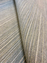 Load image into Gallery viewer, Designer Wheat Beige Aqua Blue Ombre Stripe Water &amp; Stain Resistant Upholstery Fabric WHS 3076