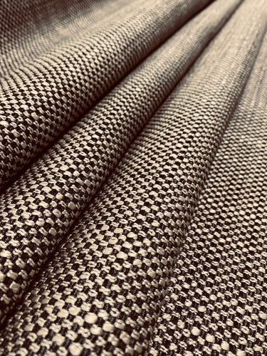 Designer Beige Black MCM Mid Century Modern Woven Tweed Upholstery Fabric WHS 3245