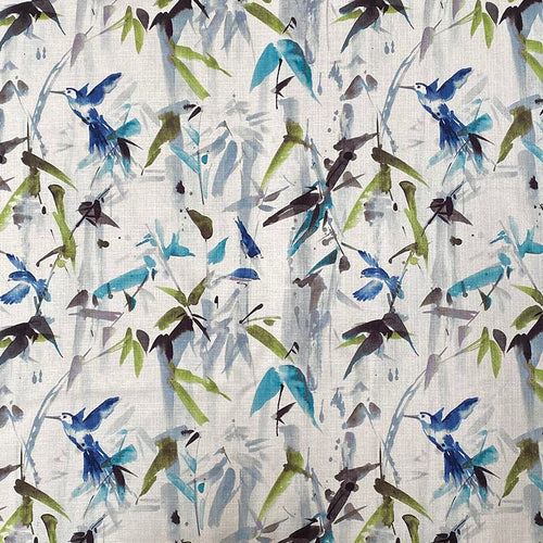 Beige Blue Navy Teal Green Floral Bird Asian Upholstery Drapery Fabric MGF