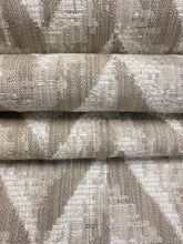 Load image into Gallery viewer, Designer Taupe Cream Herringbone Upholstery Fabric WHS 4137