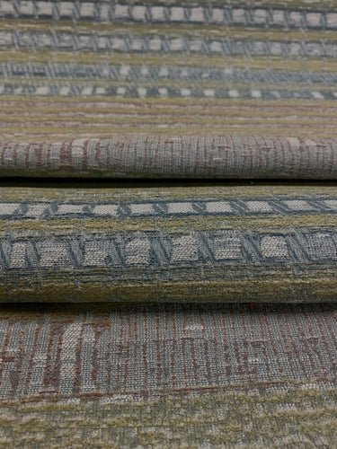 Calico Barcelo Water & Stain Resistant Patina Indoor Outdoor Seafoam Green Teal Brown Upholstery Drapery Fabric WHS 3051
