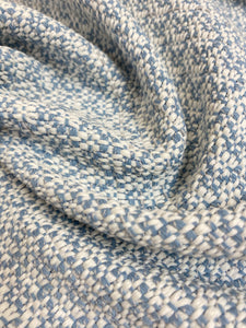 Cowtan & Tout Duxbury Water Stain Resistant MCM Mid Century Modern Azure Blue White Indoor Outdoor Tweed Upholstery Fabric WHS 4010