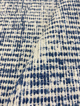 Load image into Gallery viewer, 1.5 Yard Designer Navy Blue Cream Tweed Chenille Upholstery Fabric WHS 3794
