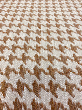 Load image into Gallery viewer, Designer Water &amp; Stain Resistant Camel Beige Houndstooth Upholstery Fabric WHS 3089