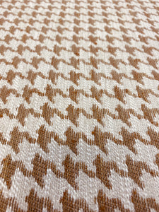 Designer Water & Stain Resistant Camel Beige Houndstooth Upholstery Fabric WHS 3089