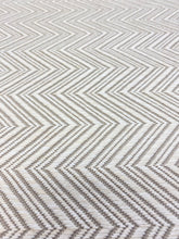 Load image into Gallery viewer, Designer MCM Mid Century Modern Herringbone Cream Taupe Geometric Upholstery Fabric WHS 3720 Upholstery Fabric WHS 3331