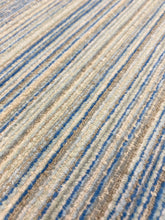 Load image into Gallery viewer, Crypton Goede Denim Water &amp; Stain Resistant Blue Beige Seafoam Taupe Stripe Chenille Upholstery Fabric STA 3996