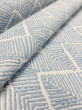Load image into Gallery viewer, 1.5 Yard of Kravet Breezway Chambray Blue Chevron Upholstery Drapery Fabric WHS 3849