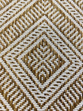 Load image into Gallery viewer, Schumacher Tortola Rattan Caramel Beige Indoor Outdoor Charcoal Geometric Upholstery Fabric STA 3430