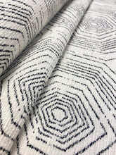 Load image into Gallery viewer, Kravet 35586 81 Cream Black Geometric Chenille Water &amp; Stain Resistant Upholstery Fabric WHS 3670
