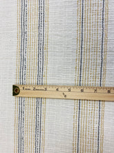 Load image into Gallery viewer, Designer Cream Mustard Black Nautical Stripe Water &amp; Stain Resistant Upholstery Fabric WHS 3461