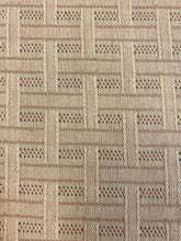Load image into Gallery viewer, Designer Cotton Beige Green Red Geometric Abstract Water &amp; Stain Resistant Upholstery Drapery Fabric STA 5072