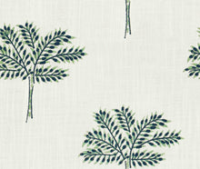 Load image into Gallery viewer, Cotton Emerald Green Ivory Navy Blue Botanical Tropical Palm Tree Upholstery Drapery Fabric FB