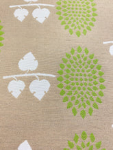 Load image into Gallery viewer, Link Hydrangea Antique Beige Spring Green White Outdoor Botanical Water Resistant Upholstery Drapery Fabric WHS 3034