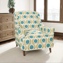 Load image into Gallery viewer, Heavy Duty Teal Beige Cream Blue Olive Green Floral Medallion Tapestry Upholstery Fabric CF