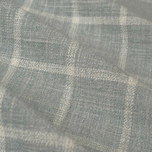 Load image into Gallery viewer, Heavy Duty Aqua Blue Cream Windowpane Check Upholstery Drapery Fabric FB