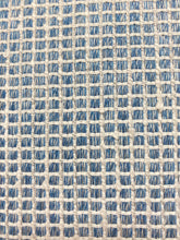Load image into Gallery viewer, Designer French Blue White Woven Check Water &amp; Stain Resistant Upholstery Fabric WHS 4018