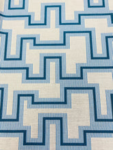 Load image into Gallery viewer, 2.5 Yard Sunbrella Resonate Atlantis Blue Teal Grey Geometric Water &amp; Stain Resistant Indoor Outdoor Upholstery Drapery Fabric WHS 3347