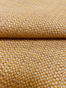 Perennials Raffia Grotto Water Stain Resistant Mustard Gold Beige MCM Mid Century Modern Tweed Indoor Outdoor Upholstery Fabric WHS 3084