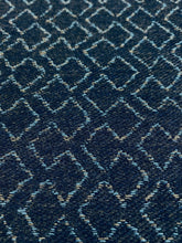 Load image into Gallery viewer, Sunbrella Sir Arthur Navy Blue Grey Geometric Reversible Indoor Outdoor Water &amp; Stain Resistant Upholstery Fabric WHS 3468