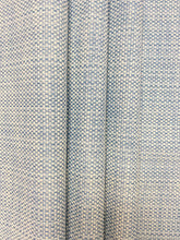 Load image into Gallery viewer, 2.5 Yards of Designer French Blue Cream Water &amp; Stain Resistant Tweed MCM Mid Century Modern Upholstery Fabric WHS 4135