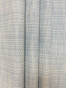 2.5 Yards of Designer French Blue Cream Water & Stain Resistant Tweed MCM Mid Century Modern Upholstery Fabric WHS 4135