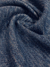 Load image into Gallery viewer, 1.75 Yard Navy Blue White MCM Mid Century Modern Tweed Upholstery Fabric WHS 3731