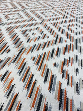 Load image into Gallery viewer, Graham Sanderson Romo Nicoya Estro Indoor Outdoor Henna Orange Cream Grey Southwestern Geometric Upholstery Fabric STA 3293