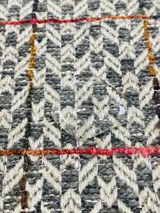 Osborne & Little Faloria 02 Grey Beige Pink Orange Herringbone Plaid Mid Century Modern Upholstery Fabric WHS 3302