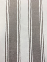 Load image into Gallery viewer, Bella Dura Brighton Driftwood Taupe Cream Stripe Indoor Outdoor Water &amp; Satin Resistant Upholstery Fabric STA 3748