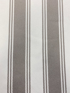 Bella Dura Brighton Driftwood Taupe Cream Stripe Indoor Outdoor Water & Satin Resistant Upholstery Fabric STA 3748