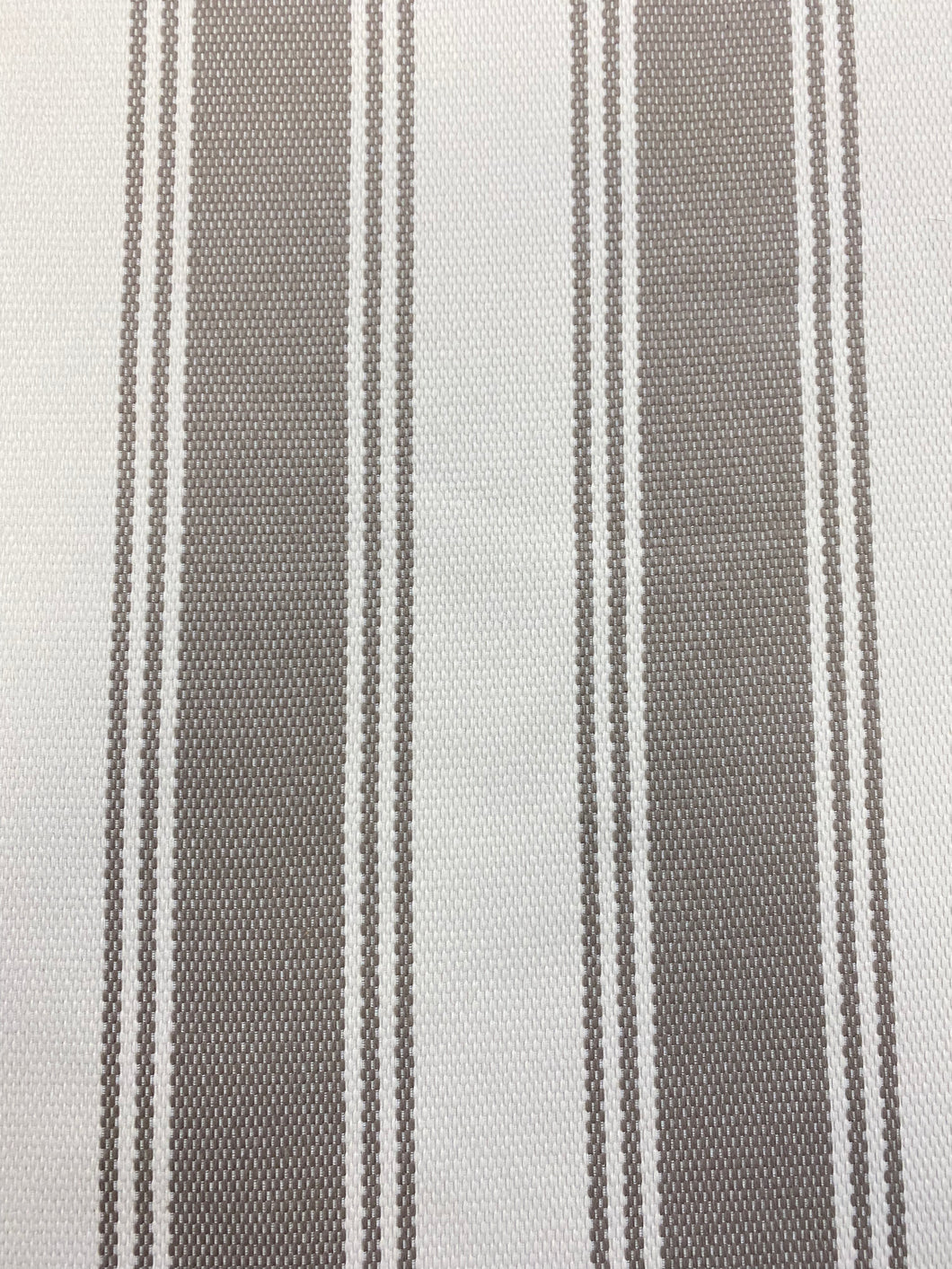 Bella Dura Brighton Driftwood Taupe Cream Stripe Indoor Outdoor Water & Satin Resistant Upholstery Fabric STA 3748