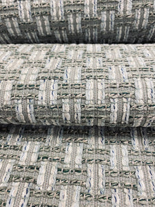 1.5 Yard Cowtan & Tout Keston Celadon Seafoam Green Geometric Boucle MCM Mid Century Modern Chenille Upholstery Fabric STA 3342