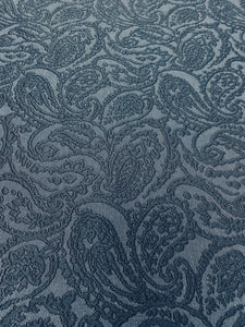 Heavy Duty Denim Navy Blue Paisley Upholstery Drapery Fabric STA 3046