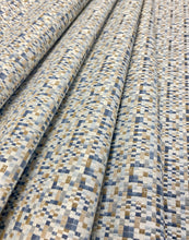 Load image into Gallery viewer, 1.75 Yard Kravet Designer 34697-521 Ochre Brown Grey Blue Woven Abstract MCM Mid Century Modern Water Resistant Upholstery Fabric STA 3041