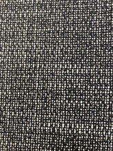 Load image into Gallery viewer, Designer Water &amp; Stain Resistant Black Ivory Chunky MCM Mid Century Modern Reversible Tweed Upholstery Fabric WHS 3414