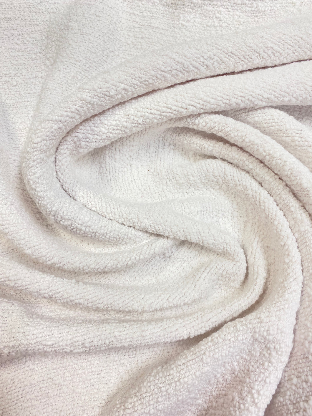 Designer MCM Mid Century Modern Ivory Boucle Water & Stain Resistant Upholstery Fabric WHS 3441