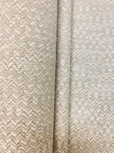 Load image into Gallery viewer, Designer Taupe White Small Scale Tweed Herringbone MCM Mid Century Modern Water &amp; Stain Resistant Upholstery Fabric WHS 4130