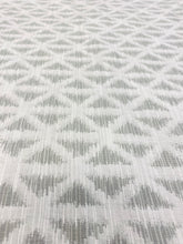Load image into Gallery viewer, 1.5 Yard Designer Water &amp; Stain Resistant Indoor/Outdoor Grey Beige Geometric Ikat Upholstery Drapery Fabric WHS 3133