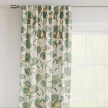 Load image into Gallery viewer, Stain Resistant Beige Cream Green Lotus Floral Upholstery Drapery Fabric CF