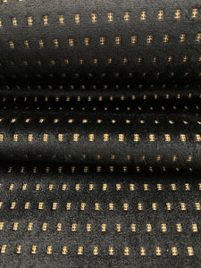 2.3 Yard Fabricut Studded Squares Black Gold Geometric Velvet Upholstery Fabric STA 3983